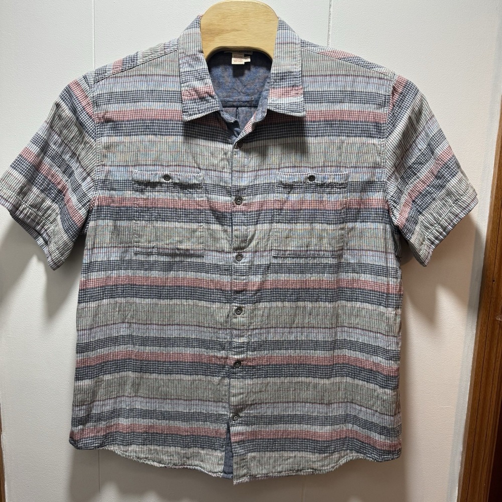 Carbon 2 Cobalt Short Sleeve Button Up Shirt Multicolor‎ Mens Size XL